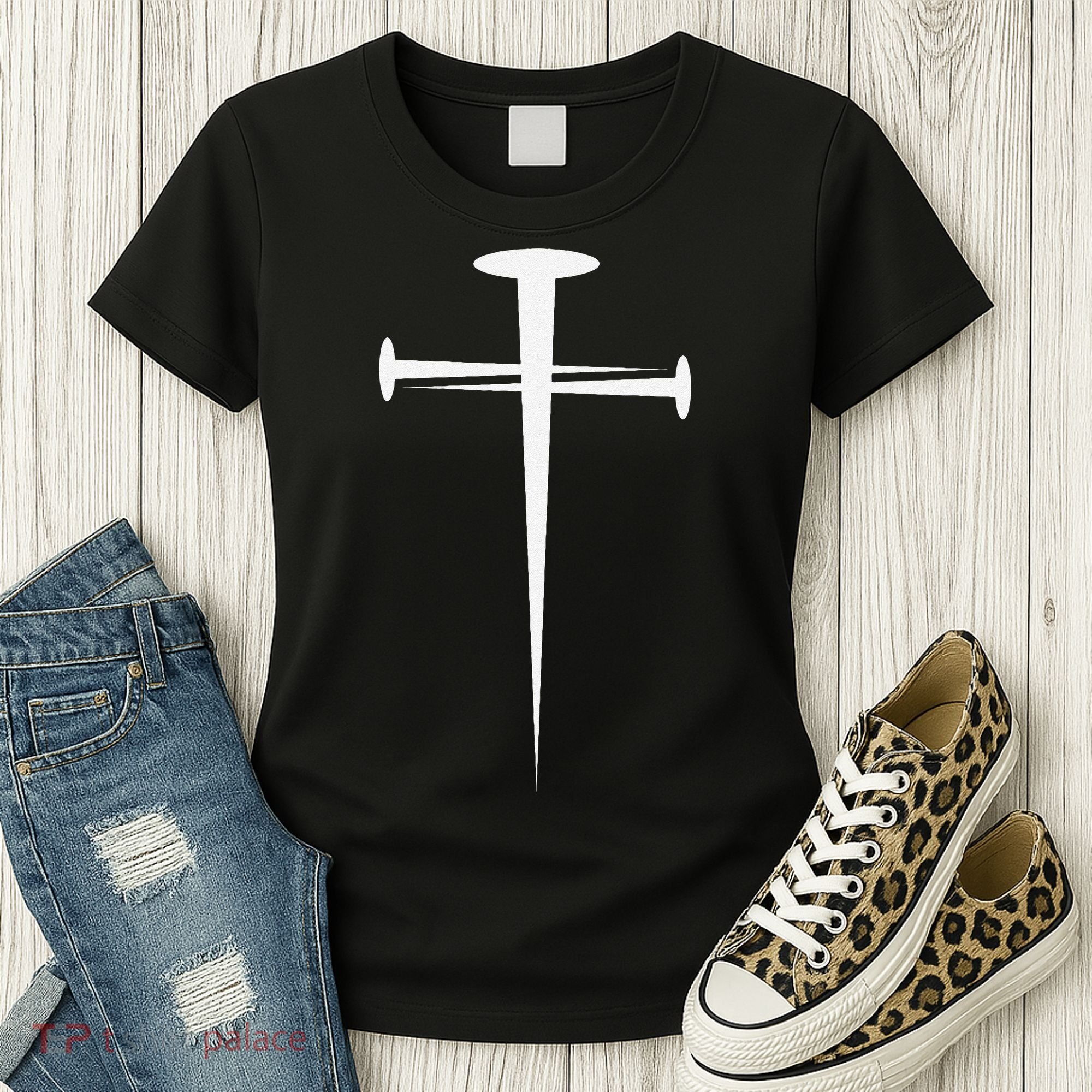 Three Nails Cross Jesus Christ Christian Women's T-Shirt