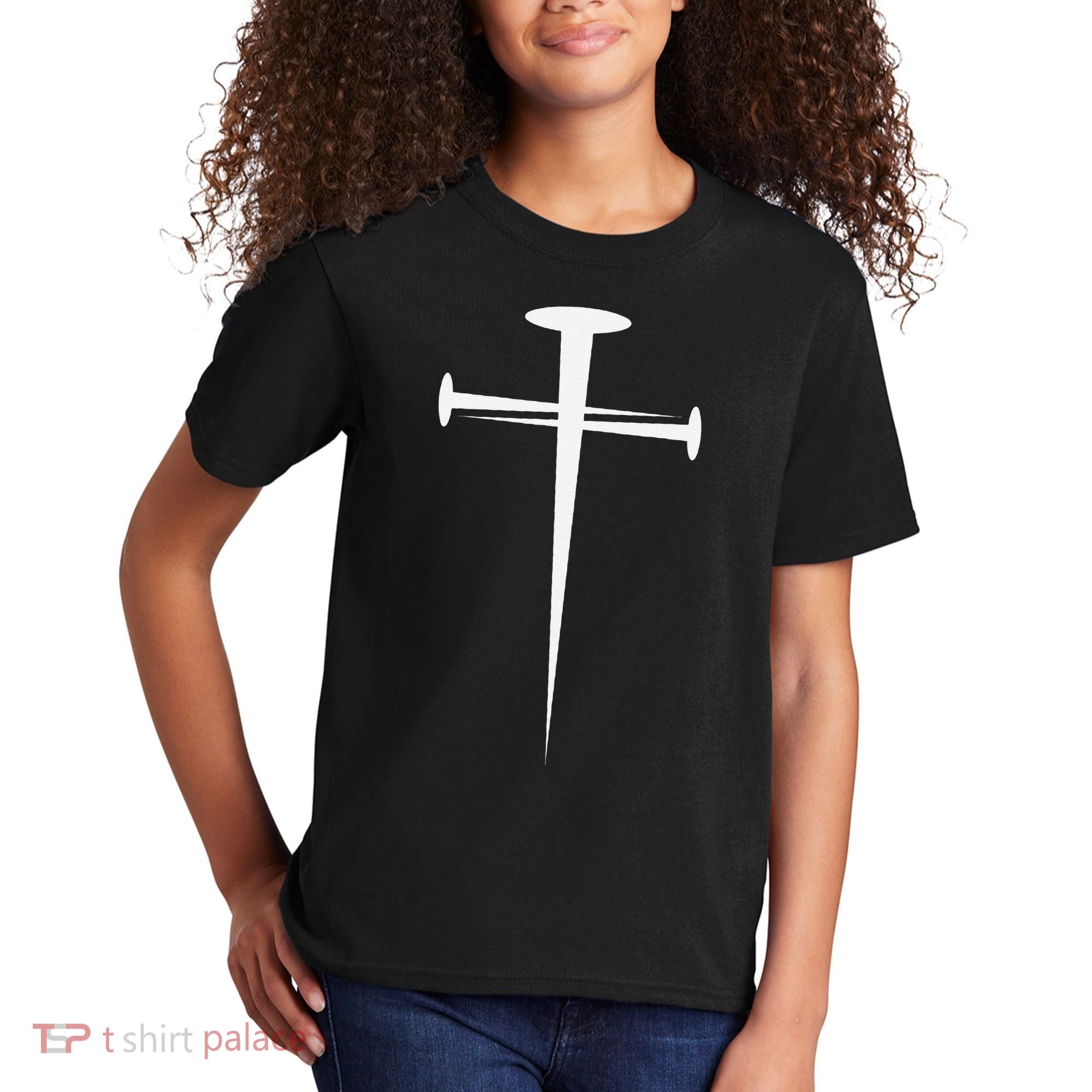 Three Nails Cross Jesus Christ Christian Kids T-Shirt