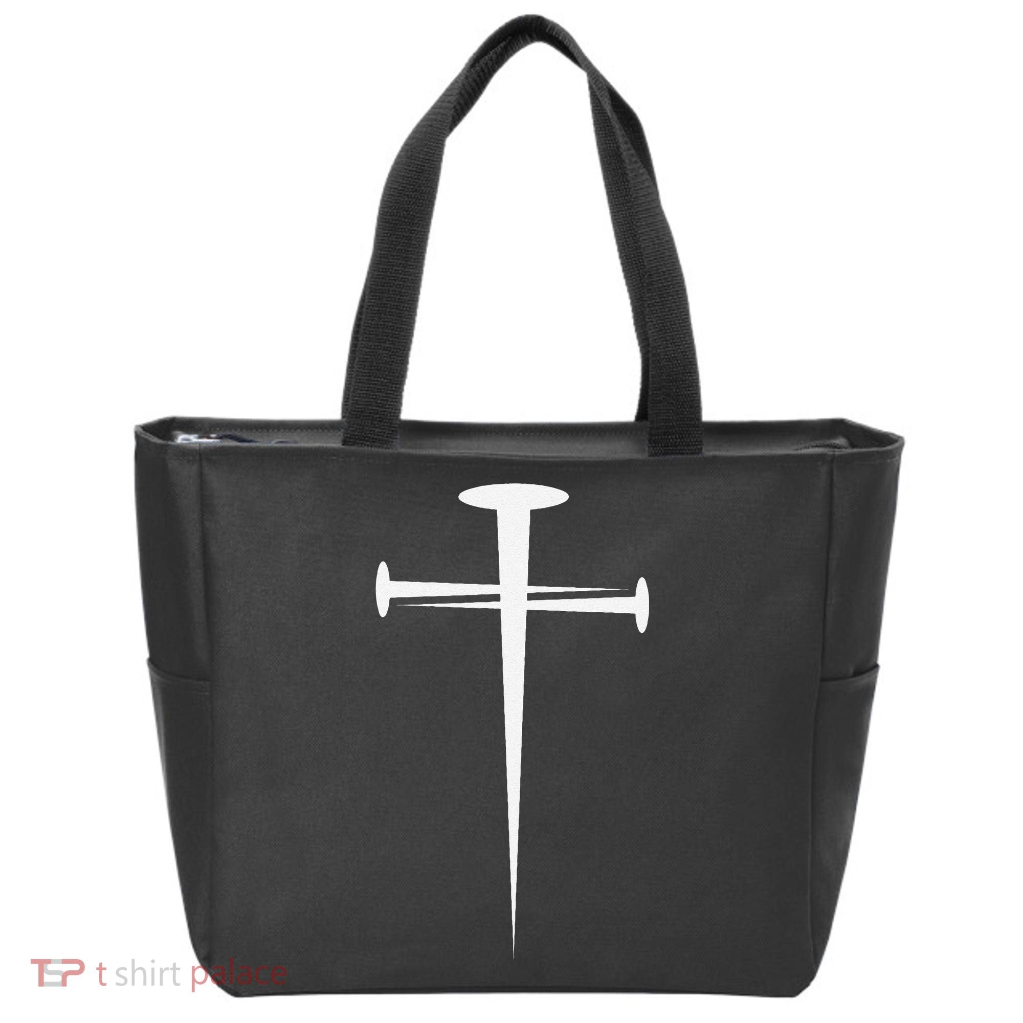 Three Nails Cross Jesus Christ Christian Tote Bag
