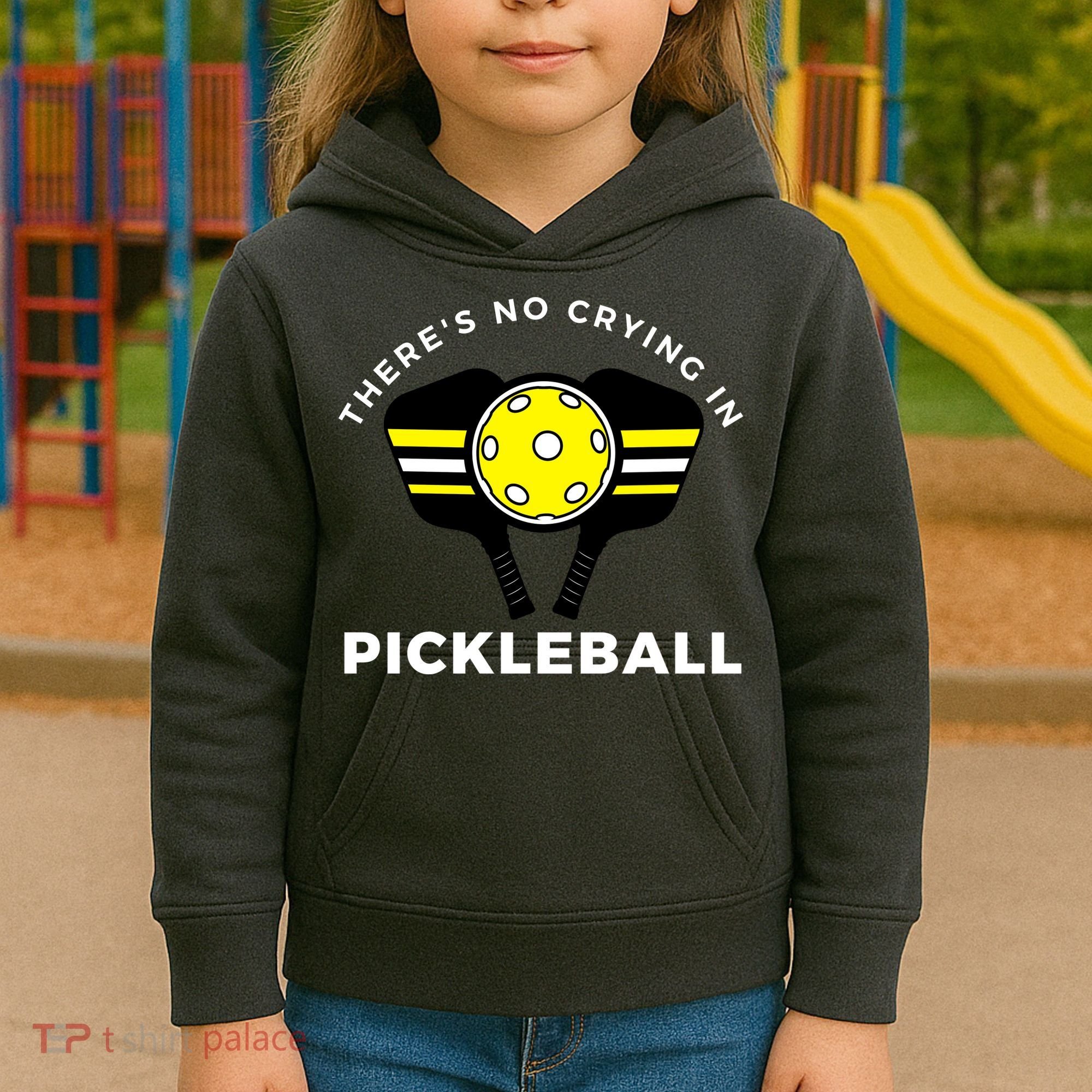 There's No Crying In Pickleball Kids Hoodie