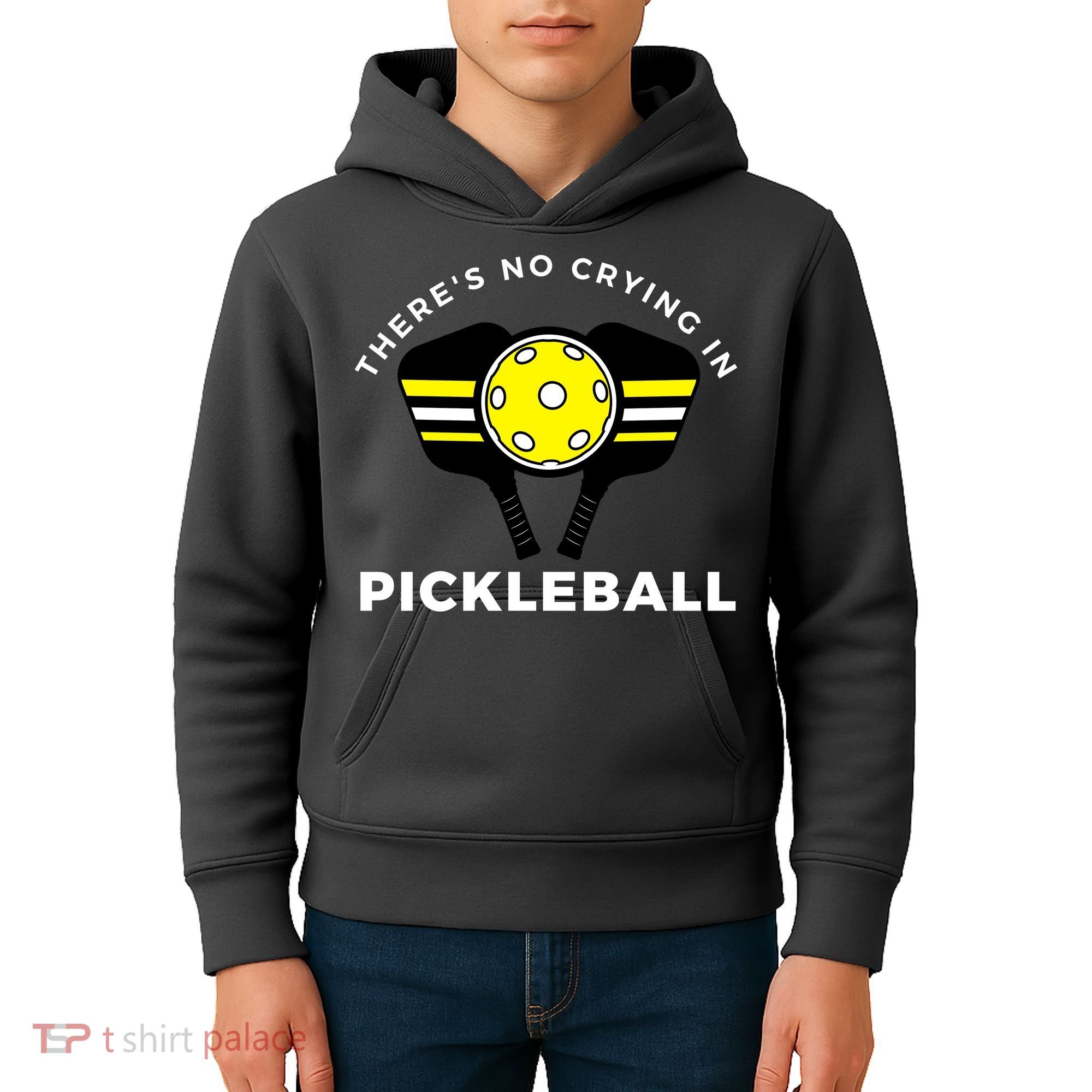 There's No Crying In Pickleball Kids Hoodie