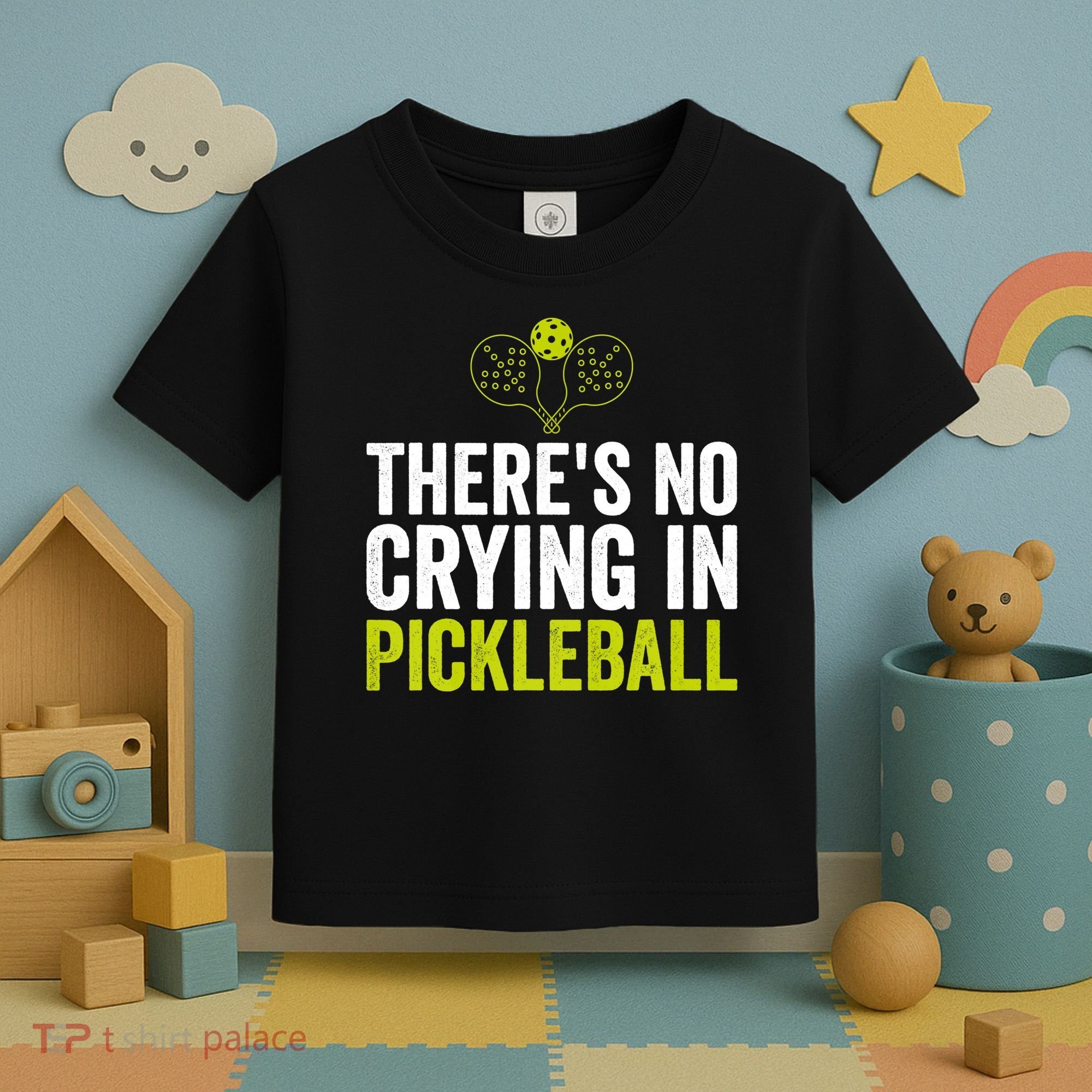 There's No Crying In Pickleball Player TShirt Toddler T-Shirt