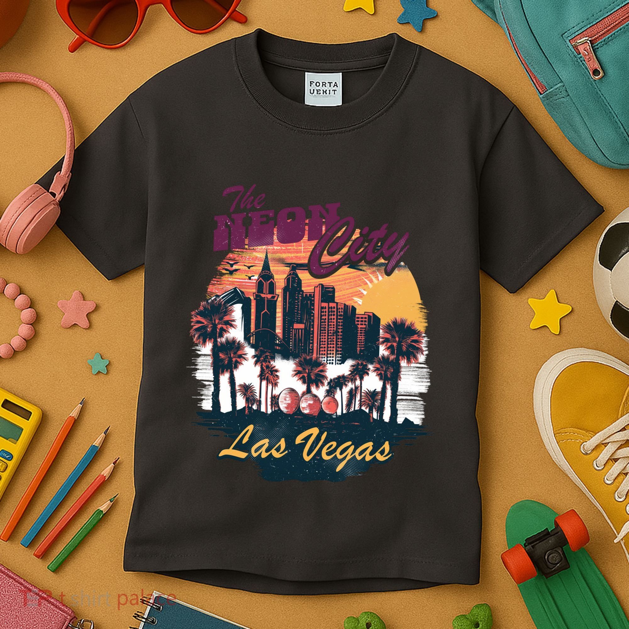 The Neon City Las Vegas Kids T-Shirt