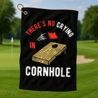 Theres No Crying In Cornhole Golf Towel thumb 1