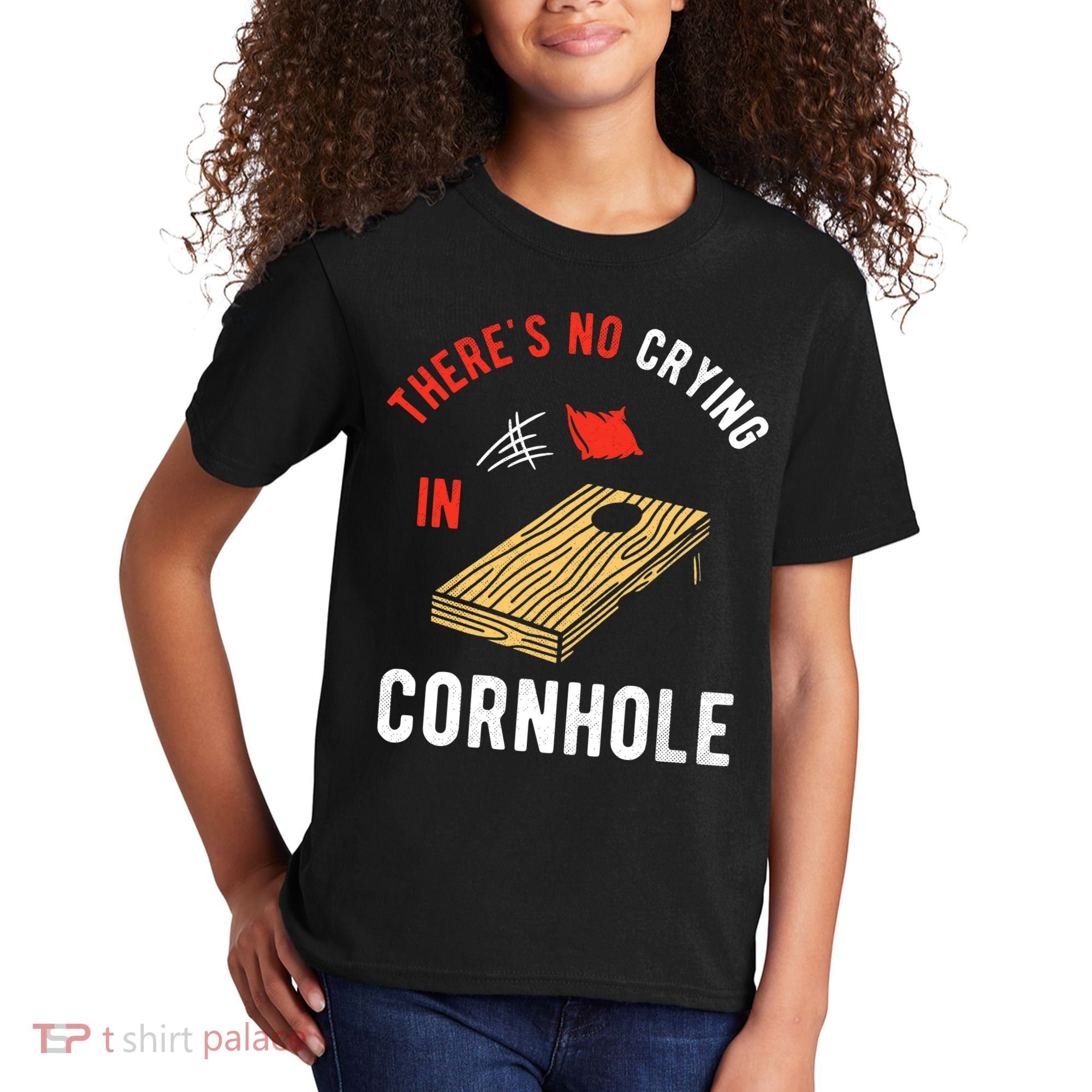 Theres No Crying In Cornhole Kids T-Shirt