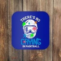 There's No Crying In Paintball Funny Face Game Paintball Great Gift Coaster thumb 0
