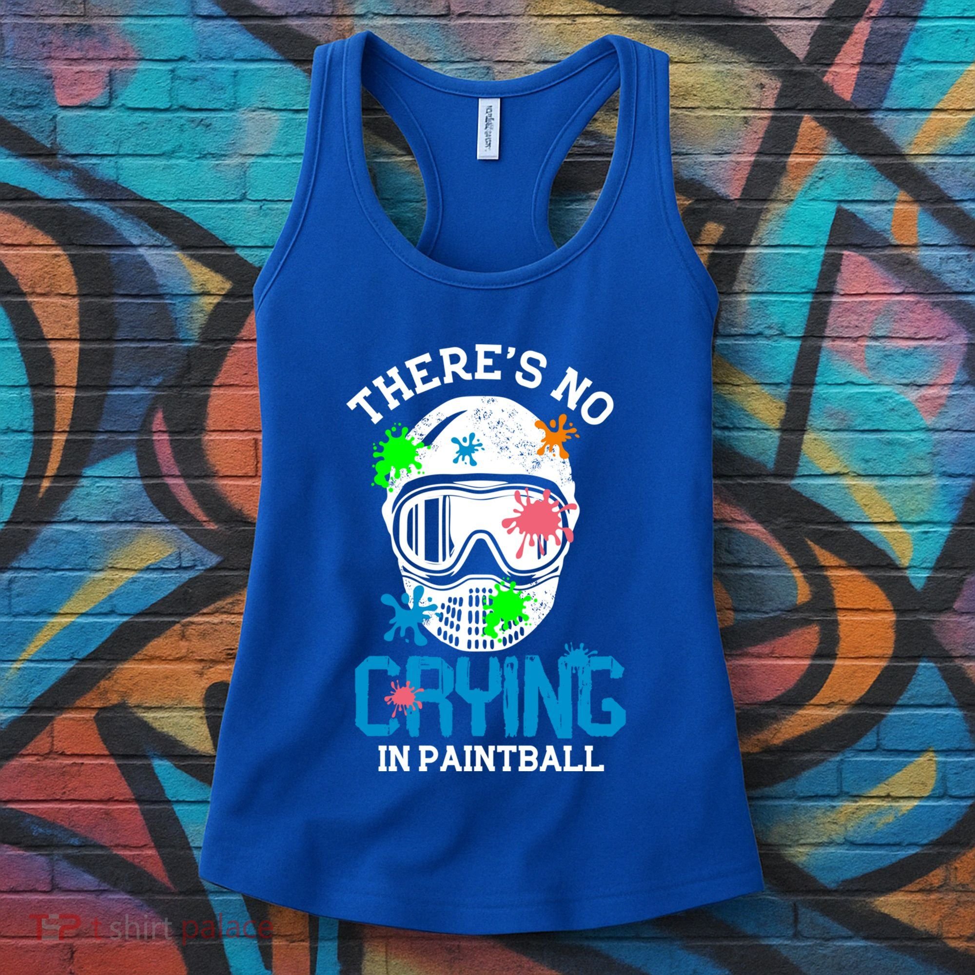 There's No Crying In Paintball Funny Face Game Paintball Great Gift Women's Tank Top