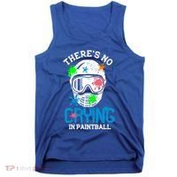 There's No Crying In Paintball Funny Face Game Paintball Great Gift Tank Top thumb 0