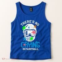There's No Crying In Paintball Funny Face Game Paintball Great Gift Tank Top thumb 2