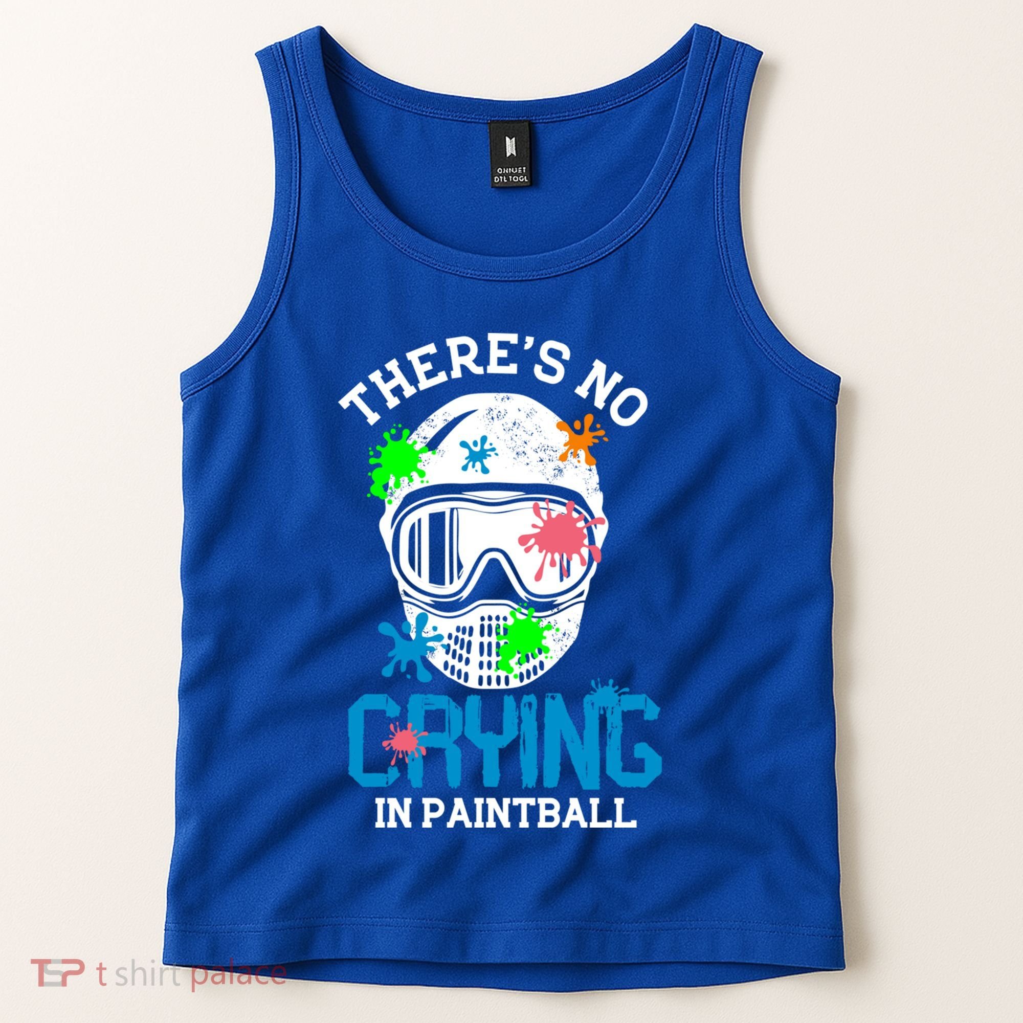 There's No Crying In Paintball Funny Face Game Paintball Great Gift Tank Top
