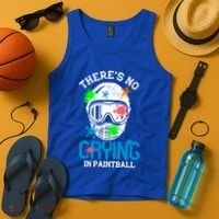 There's No Crying In Paintball Funny Face Game Paintball Great Gift Tank Top thumb 4