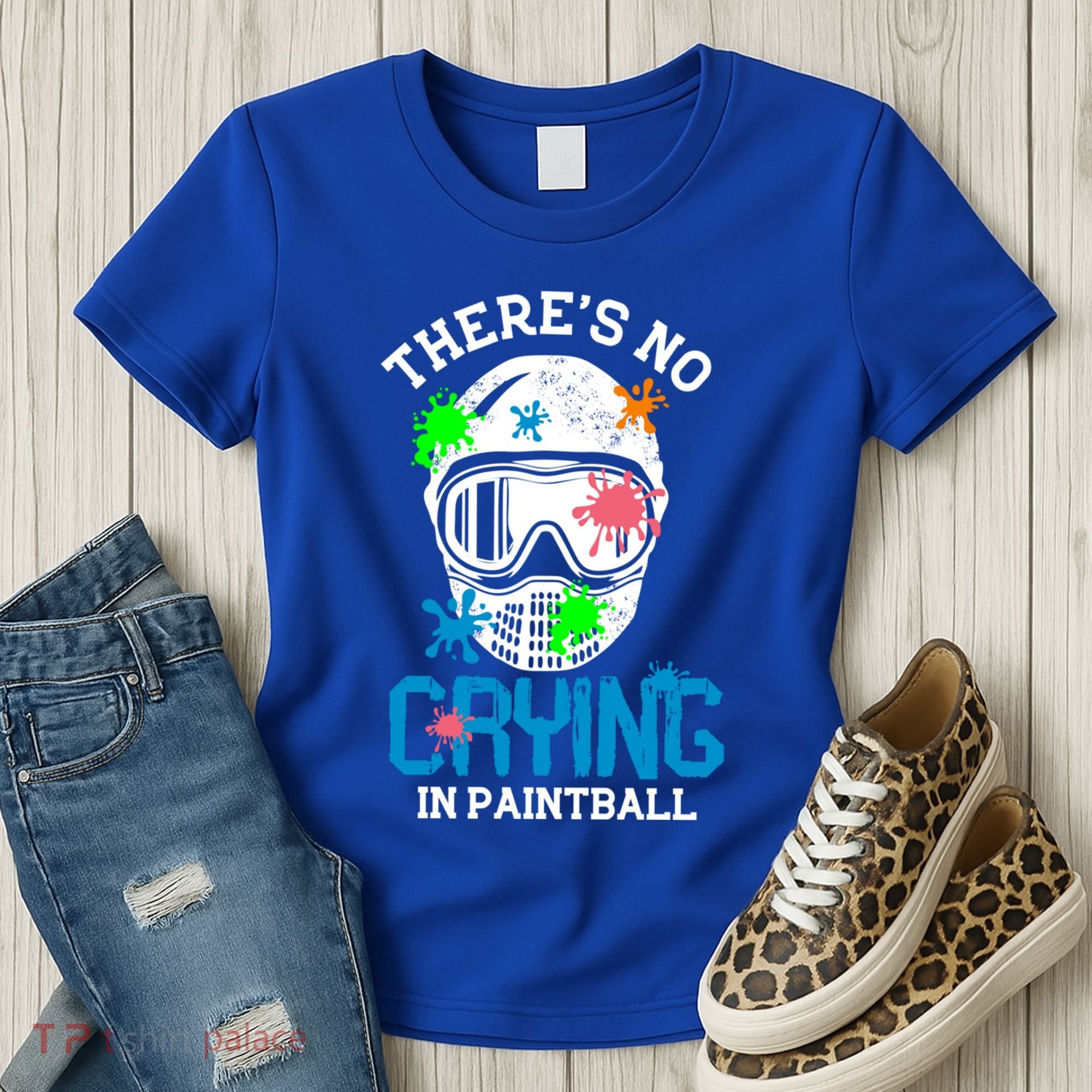 There's No Crying In Paintball Funny Face Game Paintball Great Gift Women's T-Shirt