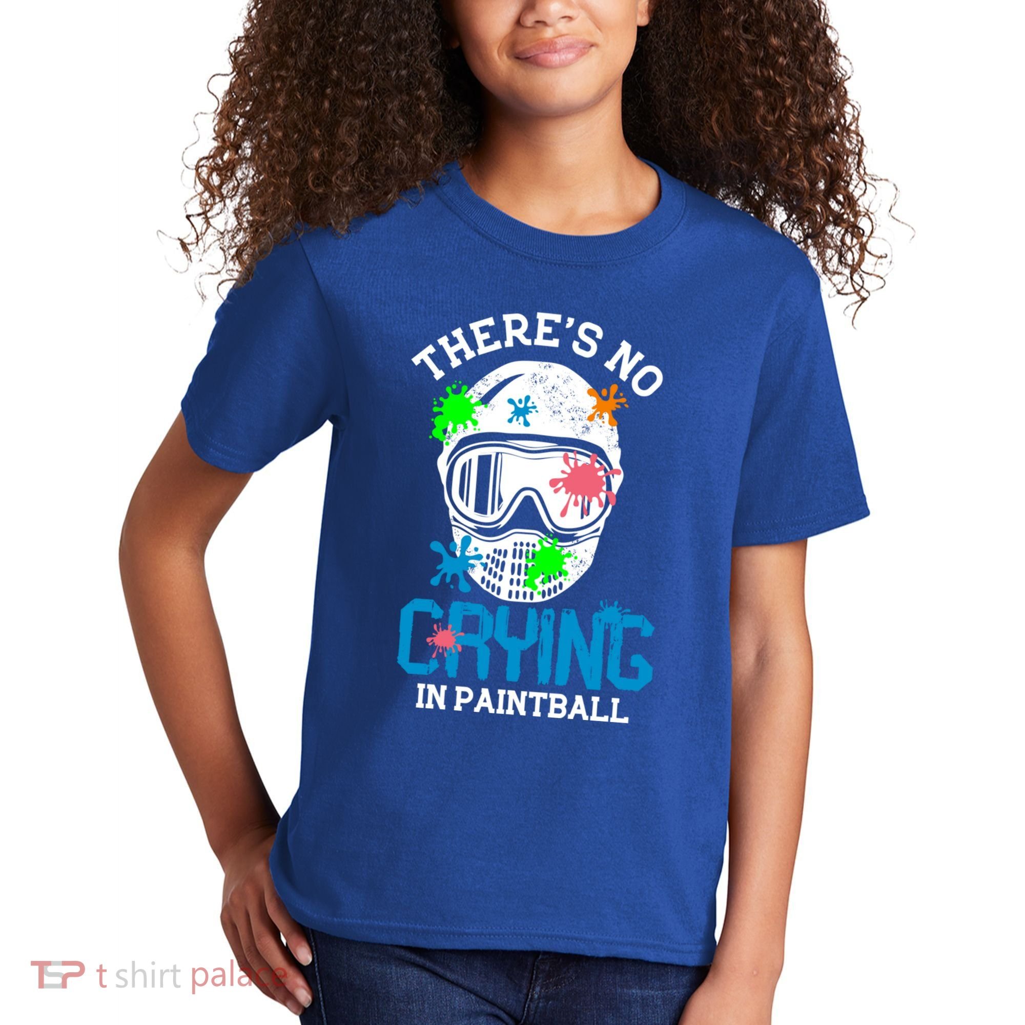 There's No Crying In Paintball Funny Face Game Paintball Great Gift Kids T-Shirt