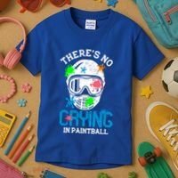 There's No Crying In Paintball Funny Face Game Paintball Great Gift Kids T-Shirt thumb 3