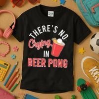 There's No Crying In Beer Pong Kids T-Shirt thumb 3