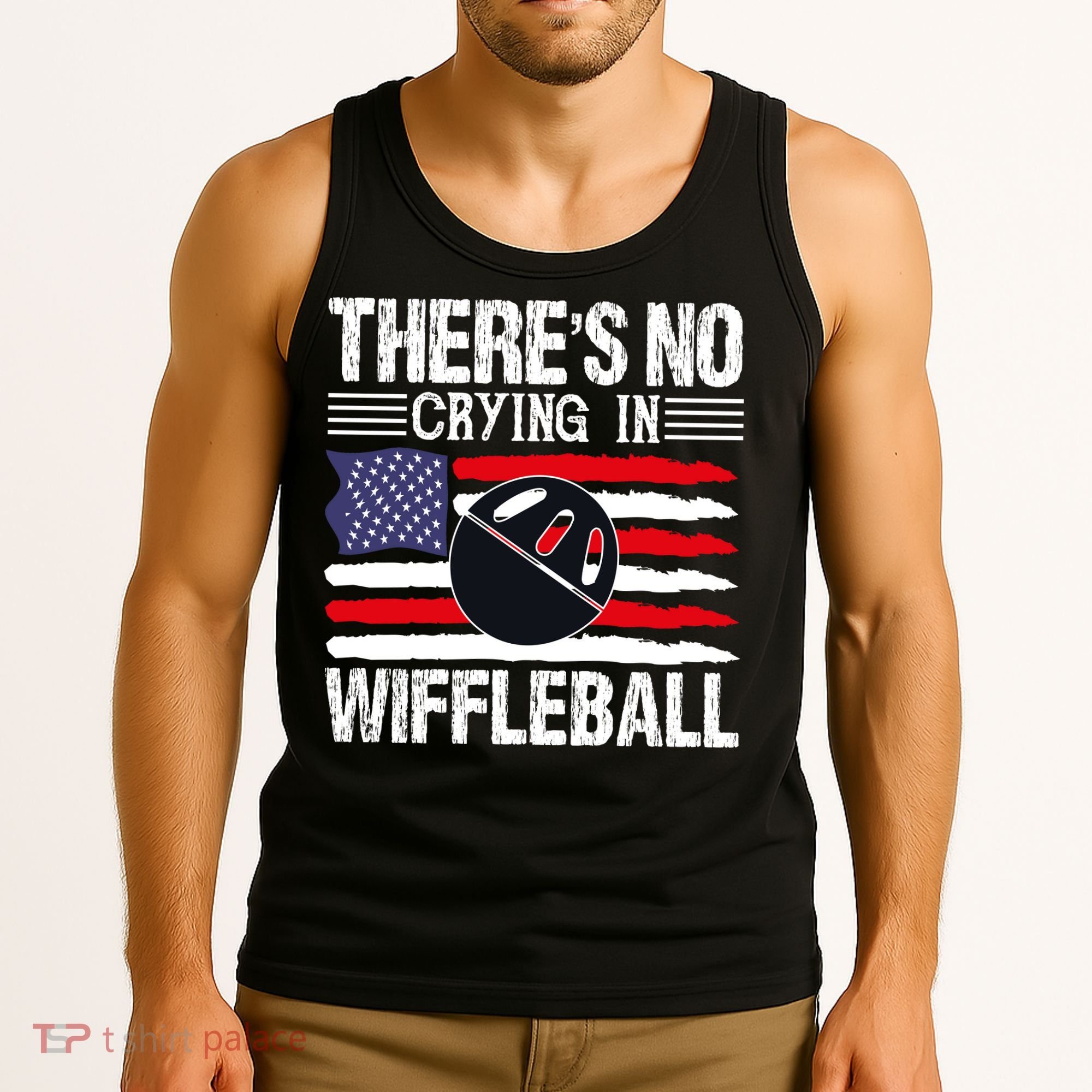 There's No Crying In Wiffleball Player Funny Tank Top