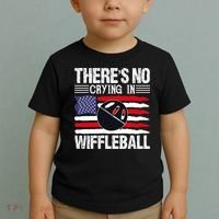 There's No Crying In Wiffleball Player Funny Toddler T-Shirt thumb 2