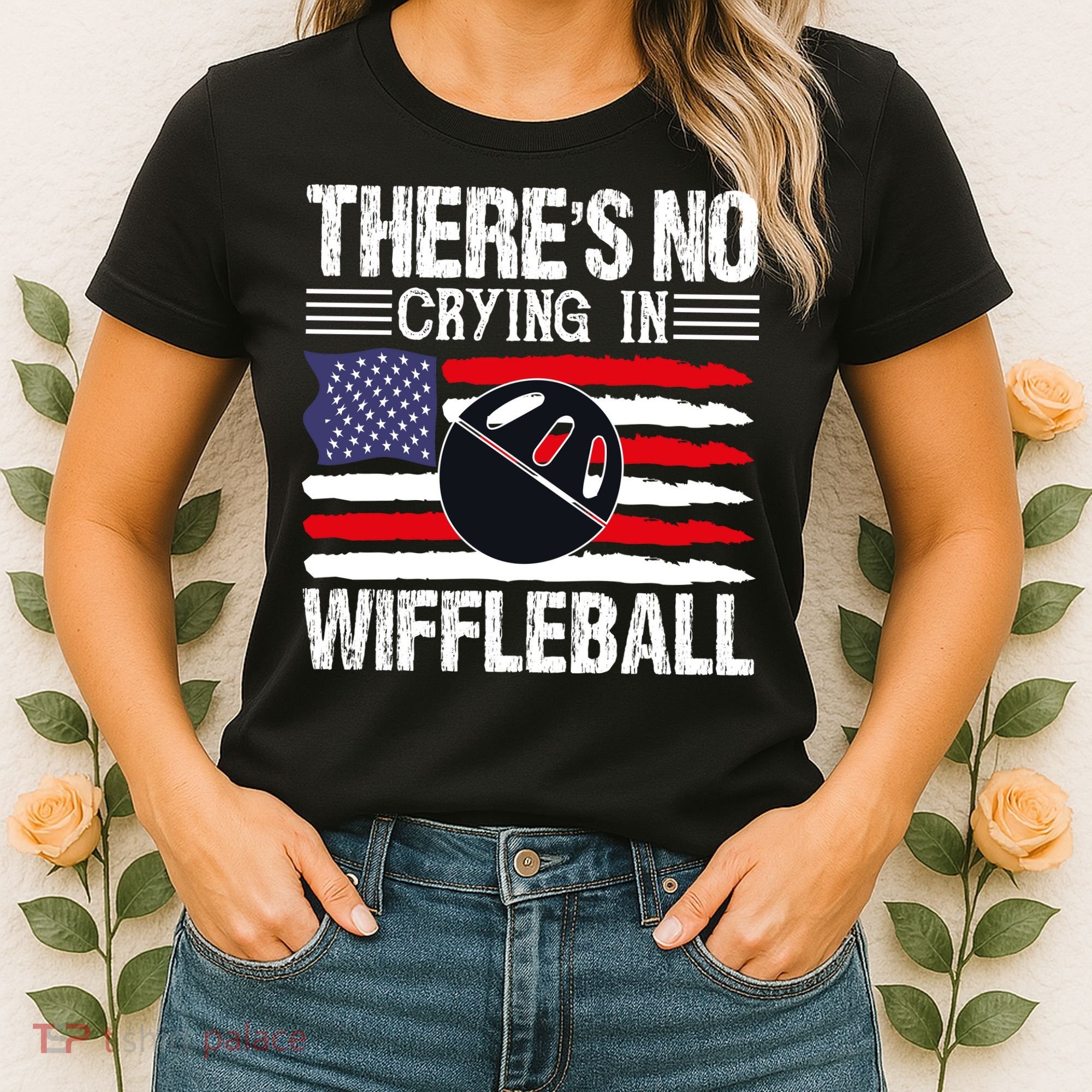 There's No Crying In Wiffleball Player Funny Women's T-Shirt