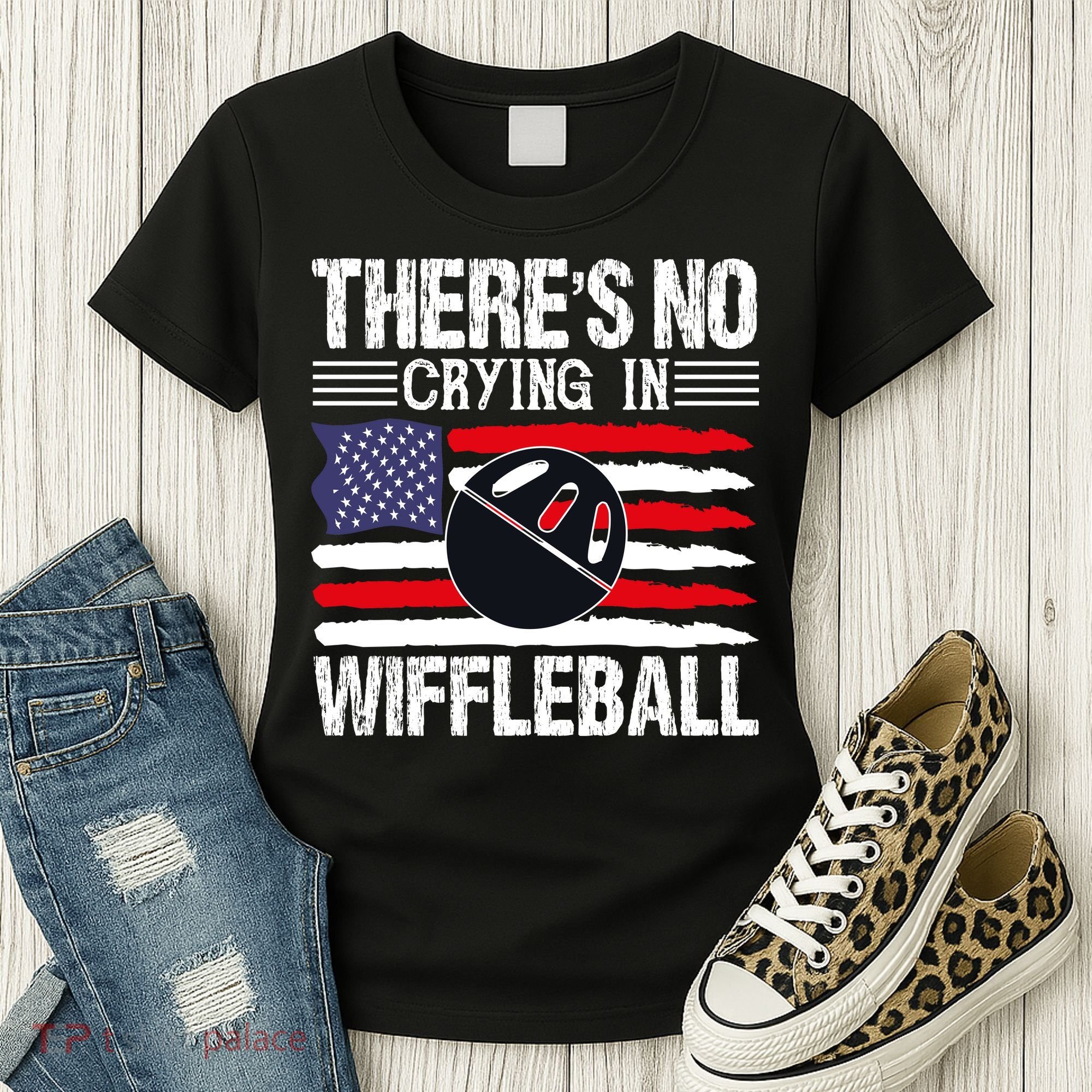 There's No Crying In Wiffleball Player Funny Women's T-Shirt