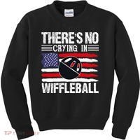 There's No Crying In Wiffleball Player Funny Kids Sweatshirt thumb 0