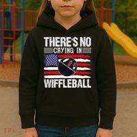There's No Crying In Wiffleball Player Funny Kids Hoodie thumb 3