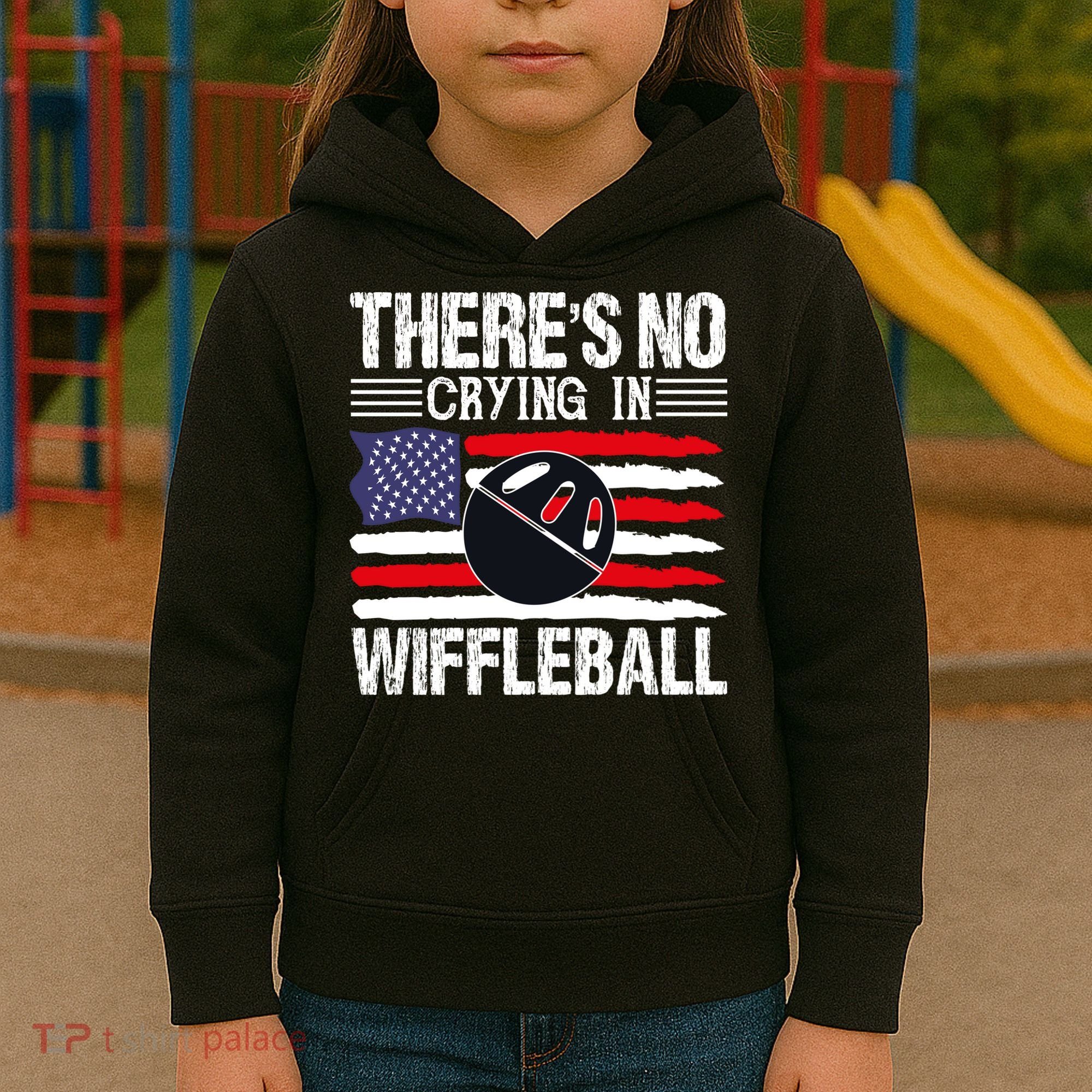 There's No Crying In Wiffleball Player Funny Kids Hoodie