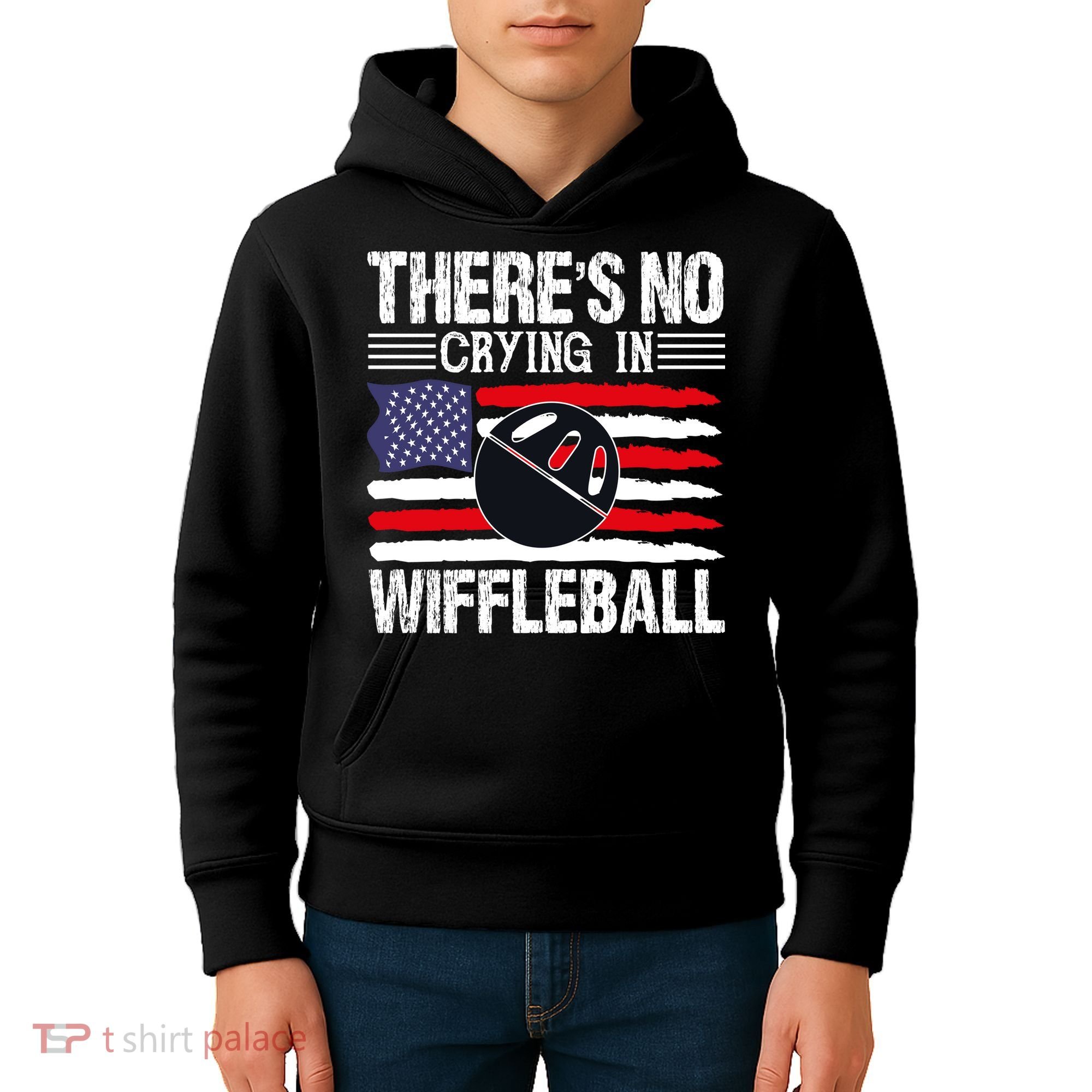 There's No Crying In Wiffleball Player Funny Kids Hoodie