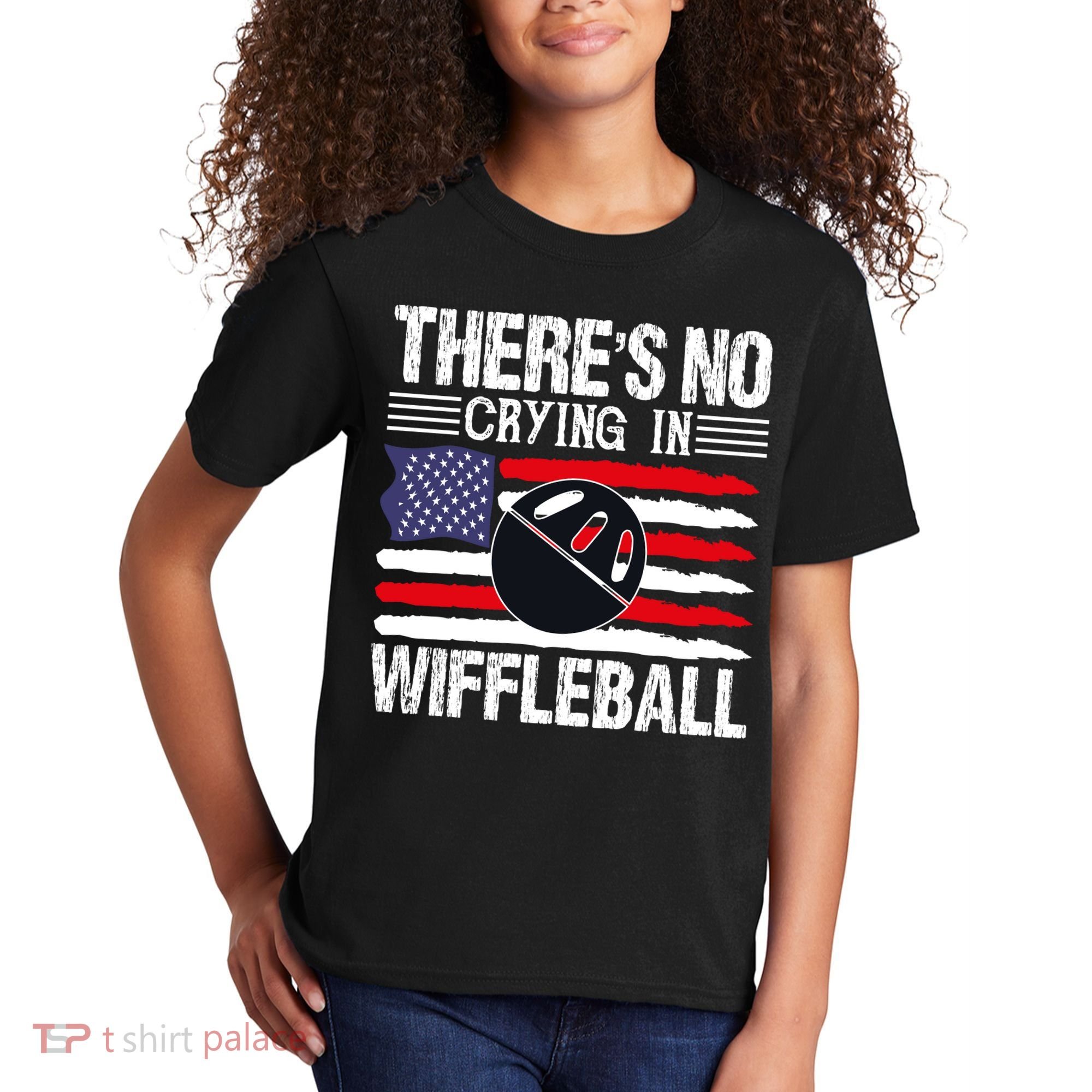 There's No Crying In Wiffleball Player Funny Kids T-Shirt