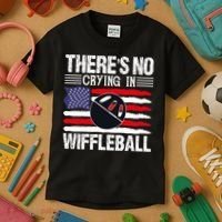 There's No Crying In Wiffleball Player Funny Kids T-Shirt thumb 3