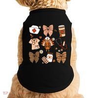 Thanksgiving Nurse Coquette Bow Ed Er Rn Fall Nursing Doggie Tank thumb 0