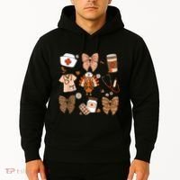 Thanksgiving Nurse Coquette Bow Ed Er Rn Fall Nursing Hoodie thumb 2