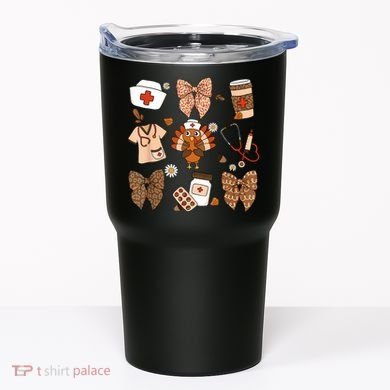 Thanksgiving Nurse Coquette Bow Ed Er Rn Fall Nursing Tumbler