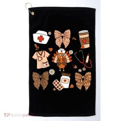 Thanksgiving Nurse Coquette Bow Ed Er Rn Fall Nursing Golf Towel