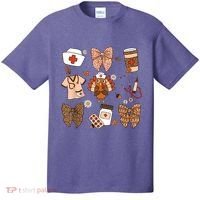 Thanksgiving Nurse Coquette Bow Ed Er Rn Fall Nursing T-Shirt thumb 0