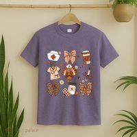 Thanksgiving Nurse Coquette Bow Ed Er Rn Fall Nursing T-Shirt thumb 2