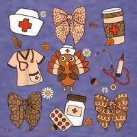 Thanksgiving Nurse Coquette Bow Ed Er Rn Fall Nursing Women's Hoodie thumb 2