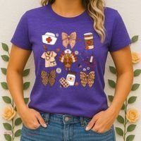 Thanksgiving Nurse Coquette Bow Ed Er Rn Fall Nursing Women's T-Shirt thumb 2