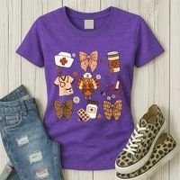 Thanksgiving Nurse Coquette Bow Ed Er Rn Fall Nursing Women's T-Shirt thumb 3
