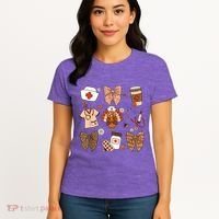 Thanksgiving Nurse Coquette Bow Ed Er Rn Fall Nursing Women's T-Shirt thumb 4