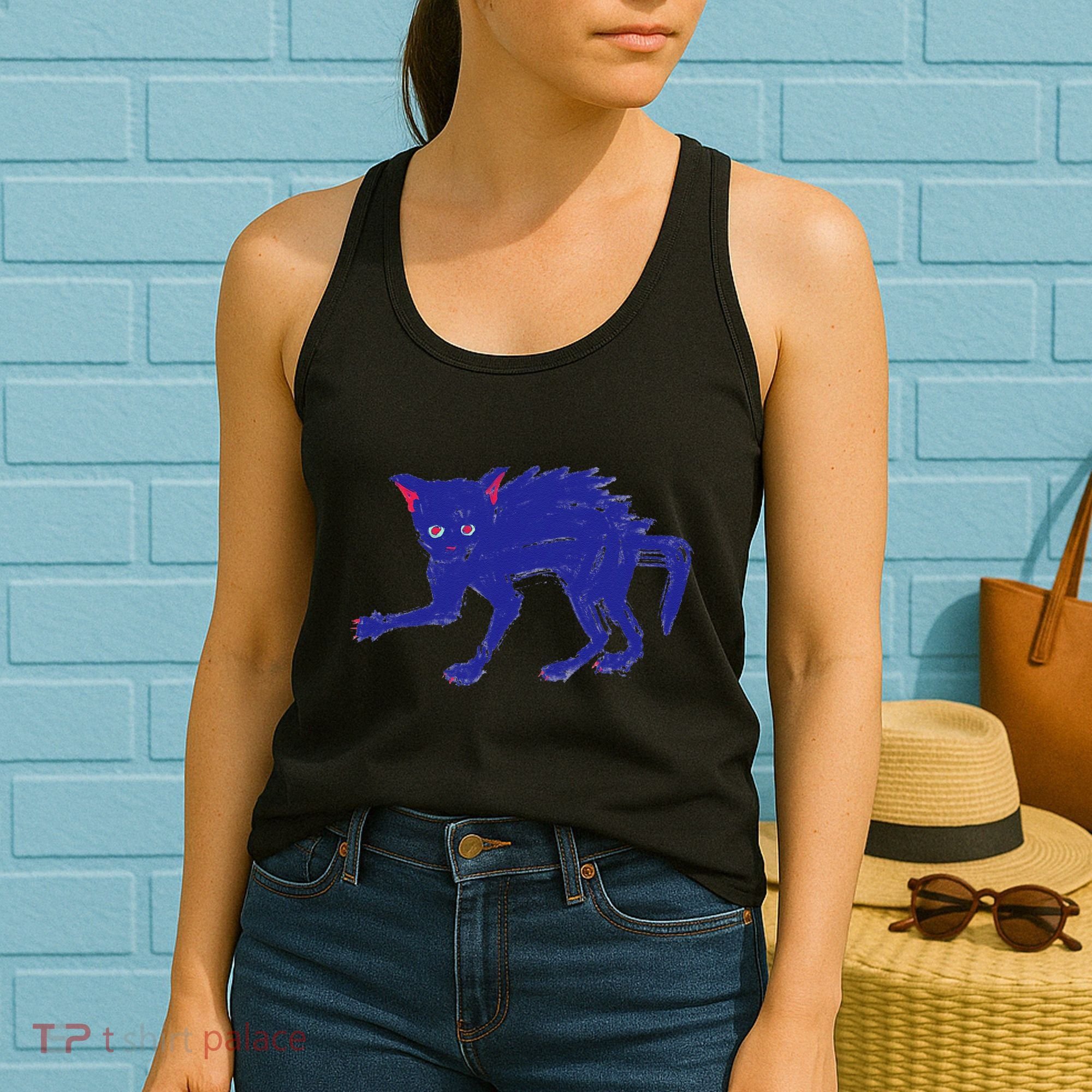 Threadless Nate Christenson Expressionist Cat Women's Tank Top
