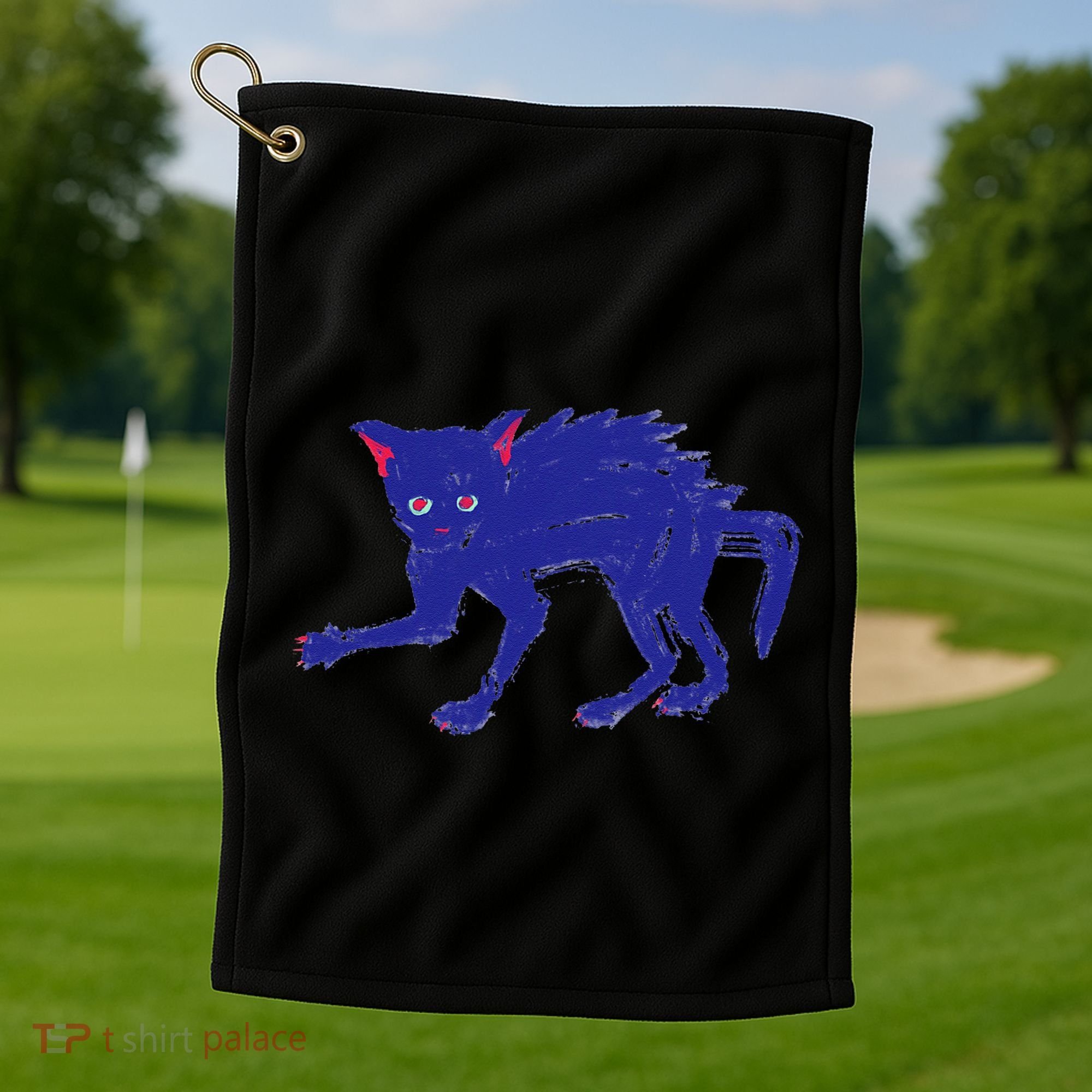 Threadless Nate Christenson Expressionist Cat Golf Towel