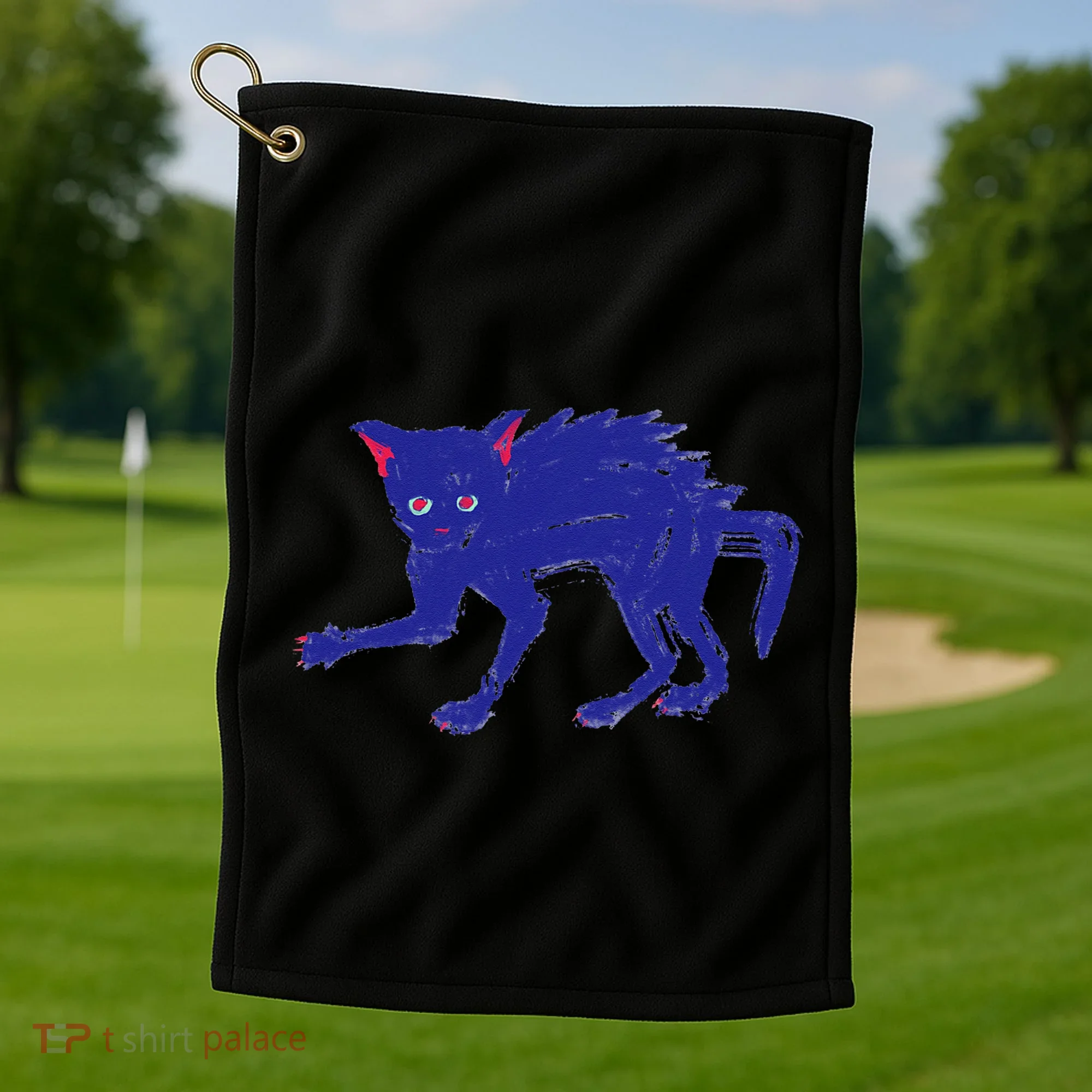 Threadless Nate Christenson Expressionist Cat Golf Towel