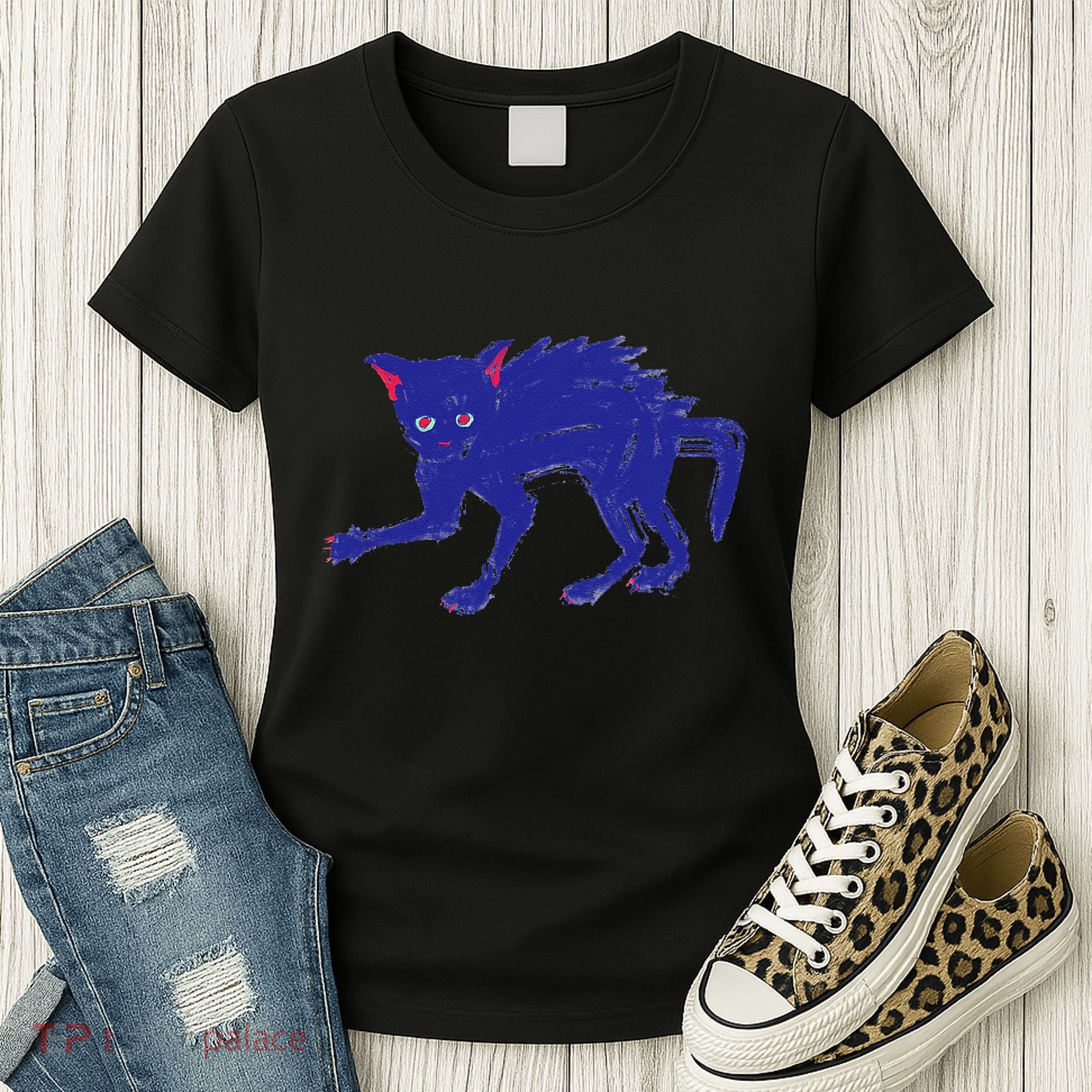 Threadless Nate Christenson Expressionist Cat Women's T-Shirt