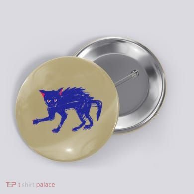 Threadless Nate Christenson Expressionist Cat Button