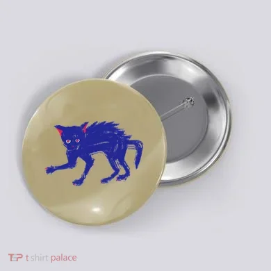 Threadless Nate Christenson Expressionist Cat Button