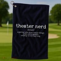 Theatre Nerd Definition Musical Actor Acting Funny Gift Golf Towel thumb 1