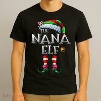 The Nana Elf  Matching Family Funny Christmas Grandma T-Shirt thumb 3