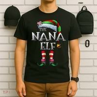 The Nana Elf  Matching Family Funny Christmas Grandma T-Shirt thumb 6