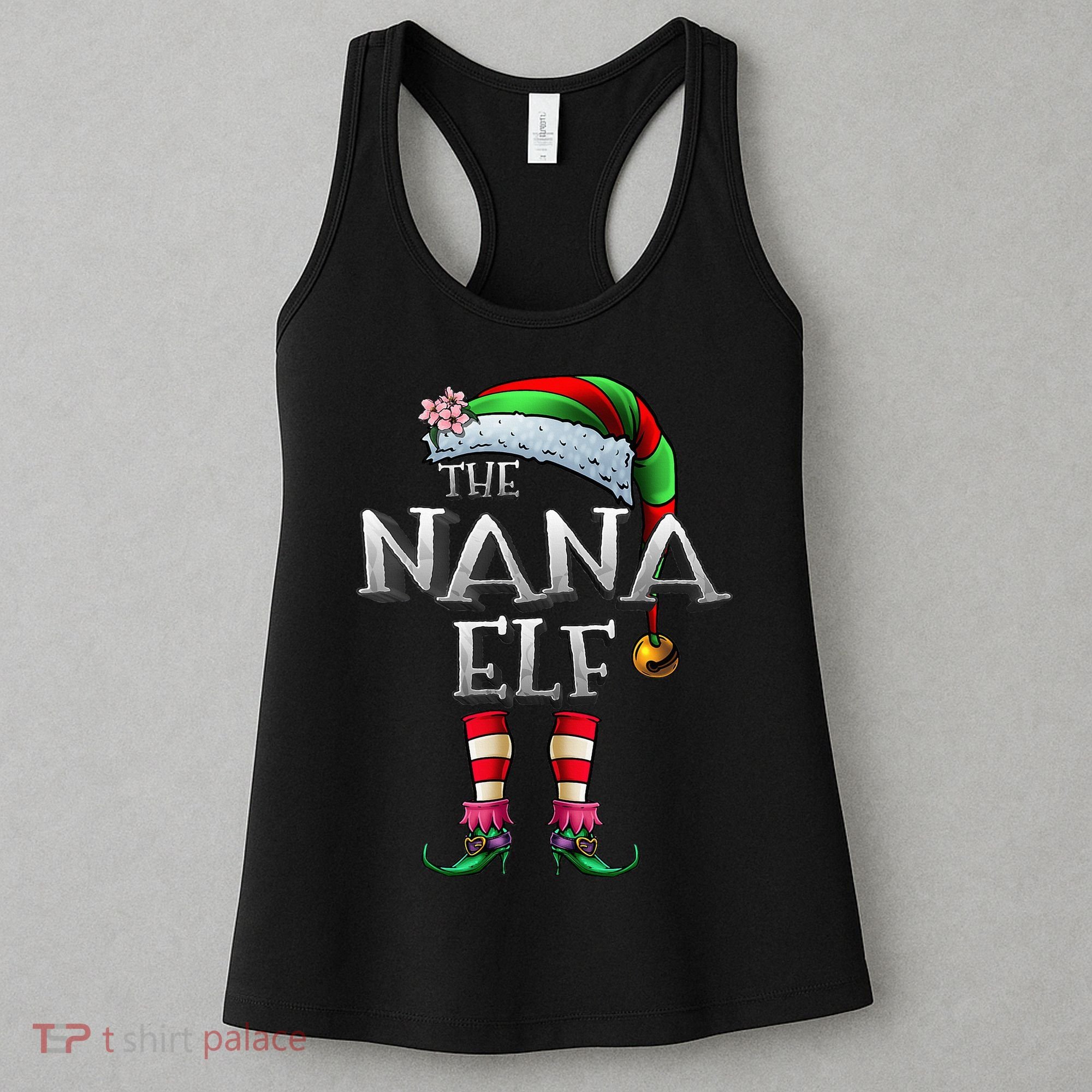 The Nana Elf  Matching Family Funny Christmas Grandma Women's Tank Top