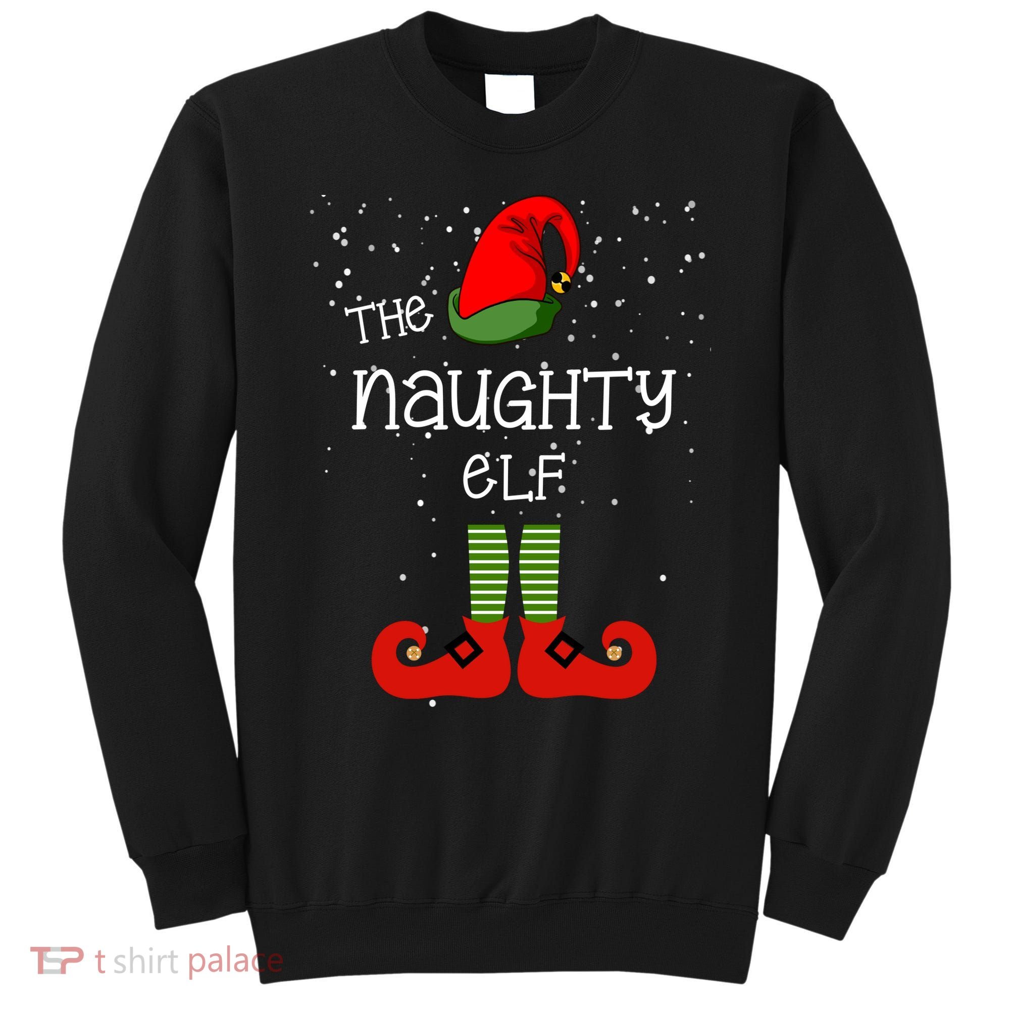 The Naughty Elf Funny XMas Matching Christmas Sweatshirt